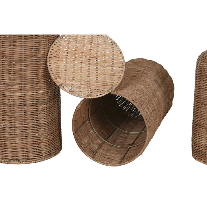 Home ESPRIT Ensemble de 3 Vases Marron Métal Naturel (3 Pièces)