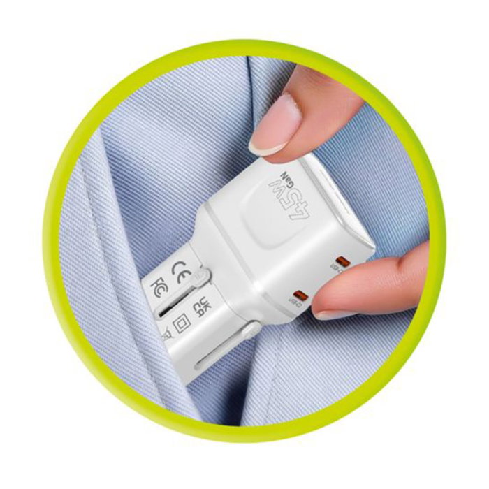 Mobile Origin Adaptateur de Voyage 45 W PW26 EU/US/UK/AU Blanc