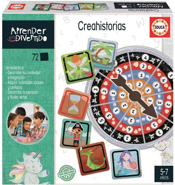 Educa Crea Historias - Jeu de Création d'Histoires pour Enfants de 5 à 7 Ans
