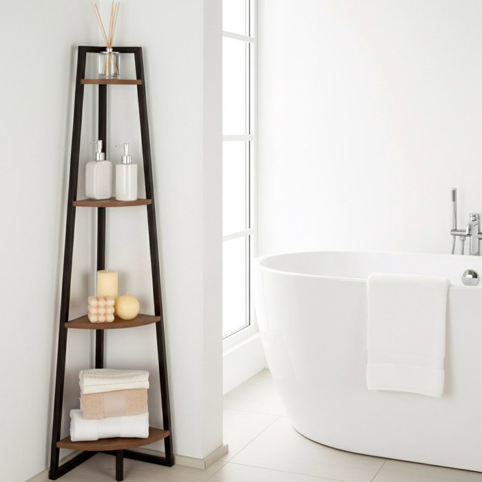 Max Home Étagère 4 Étagères Noir Fer et Bois MDF Max Home Étagère 4 Étagères Noir Fer et Bois MDF