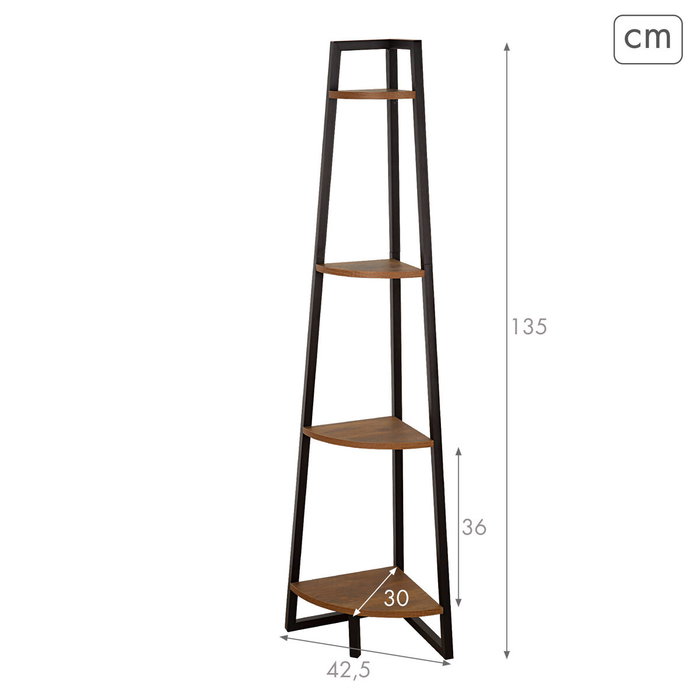 Max Home Étagère 4 Étagères Noir Fer et Bois MDF Max Home Étagère 4 Étagères Noir Fer et Bois MDF