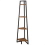 Max Home Étagère 4 Étagères Noir Fer et Bois MDF