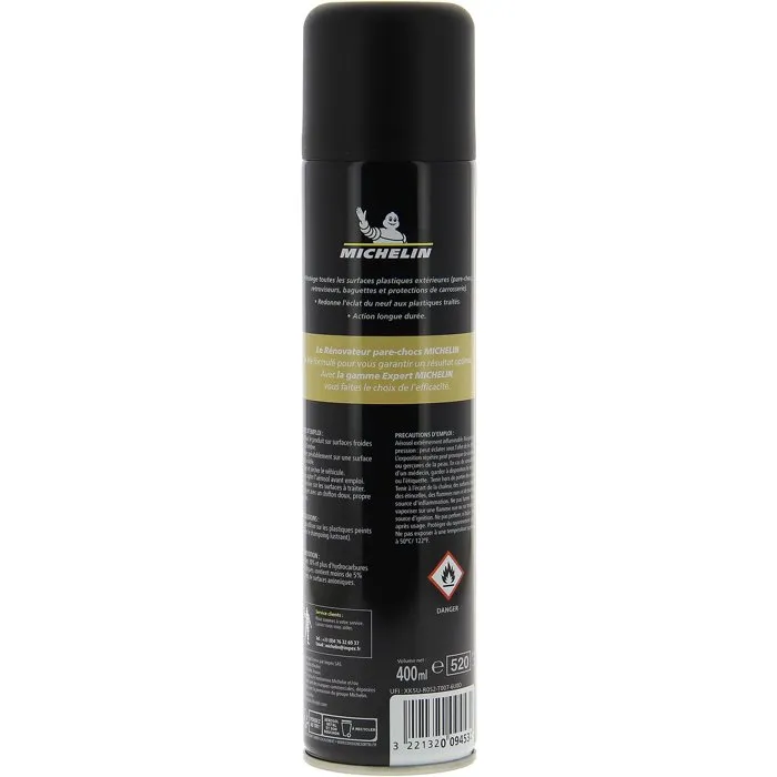 Michelin Renovateur Par Chocs - Traitement longue durée pour pare-chocs et plastiques extérieurs automobiles (rétroviseurs, baguettes, protections) Michelin Renovateur Par Chocs - Traitement longue durée pour pare-chocs et plastiques extérieurs automobiles (rétroviseurs, baguettes, protections)