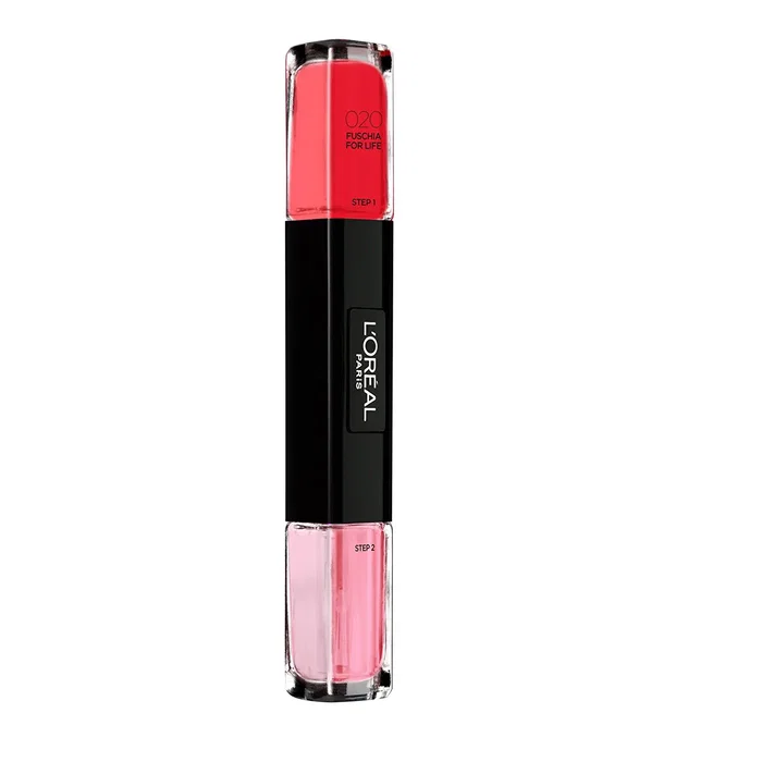 L'Oreal Paris Infallible Vernis à ongles 2-en-1 020 Fuchsia pour la vie, lot de 2 x 5 ml L'Oreal Paris Infallible Vernis à ongles 2-en-1 020 Fuchsia pour la vie, lot de 2 x 5 ml