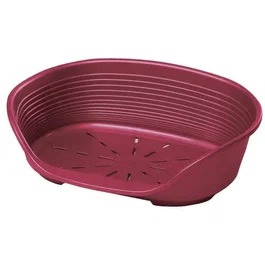 Ferplast Panier pour chien Siesta Deluxe 8, Corbeille ventilée Bordeaux 82 x 59.5 x 25 cm avec repose-tête antidérapant - Pour chien de taille moyenne