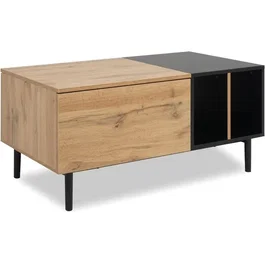 Table basse LONA rectangulaire chêne artisan / noir