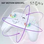 Subsonic Manette sans fil Switch et Switch 2, Bluetooth, avec gyroscope, vibrations, LEDs programmables et boutons arrière M1/M2 pour Nintendo Switch, autonomie 10h, blanc