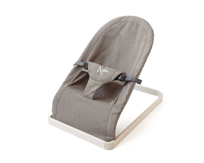 KioKids Hamaquita Hamac bébé Gris foncé, pour nouveau-né à partir de 0 mois, léger et pratique avec structure en acier et housse en polyester lavable