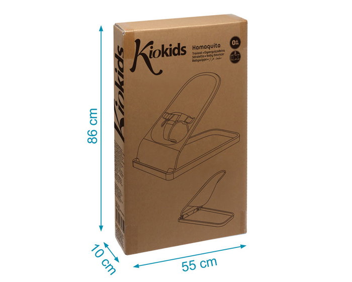 KioKids Hamaquita Hamac bébé Gris foncé, pour nouveau-né à partir de 0 mois, léger et pratique avec structure en acier et housse en polyester lavable