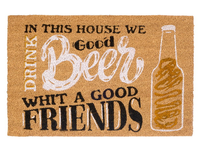 Giftdecor Felpudo Beer 40x60 cm en fibre de coco et PVC (Set de 10)