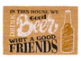 Giftdecor Felpudo Beer 40x60 cm en fibre de coco et PVC (Set de 10)