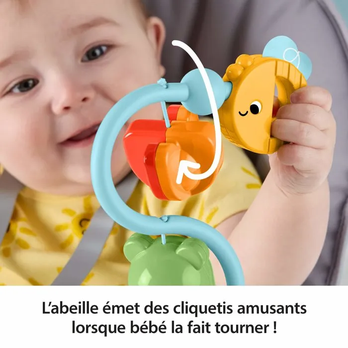 Fisher Price Hochet Multi Activités avec Ventouse - Balles à Billes, Hochet à Clic et Carillon