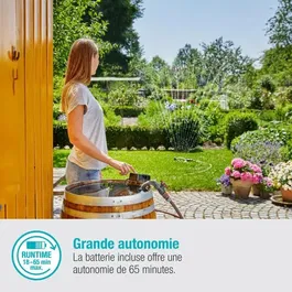 Gardena Pompe Immergée 2000/2 18V P4A - Batterie 2.5Ah - Débit 2000 l/h - Hauteur 20m - Pour Collecteur d'Eau de Pluie