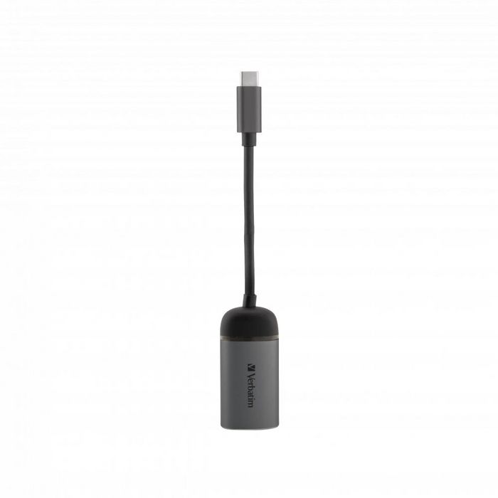 Verbatim Adaptateur USB-C vers RJ-45 Gigabit Ethernet, Design Métal Brossé Portable pour Ordinateur Portable et MacBook