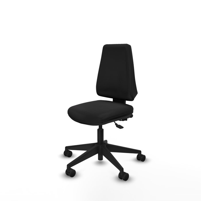 Chaise Elche Asynchrone Cuir écologique Noir Base pyramidale noire Sans accoudoirs Sans appui-tête Roulettes 65mm nylon Chaise Elche Asynchrone Cuir écologique Noir Base pyramidale noire Sans accoudoirs Sans appui-tête Roulettes 65mm nylon
