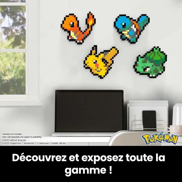 MEGA Coffret de construction rétro Pokémon Salamèche 349 pièces - HTH76 - Figurine Pixel Art