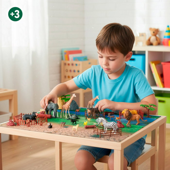 Set Animaux Sauvages Colorbaby Plastique 13 x 12 x 5 cm (4 Unités)