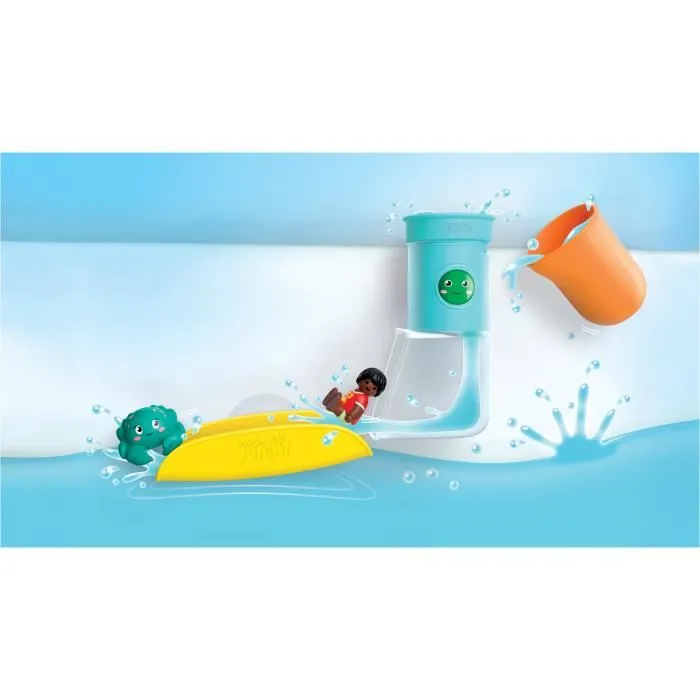 Playmobil 71775 Toboggan avec réservoir d'eau - Jouet aquatique avec personnage et accessoires - 8 pièces - Pour enfants dès 12 mois