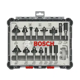 Bosch Professional Coffret 15 fraises mixtes a queue 6 mm pour défonceuse (2607017471)