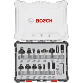 Bosch Professional Coffret 15 fraises mixtes a queue 6 mm pour défonceuse (2607017471)