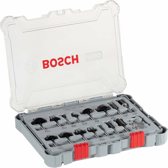 Bosch Professional Coffret de 15 fraises mixtes à queue de 6 mm