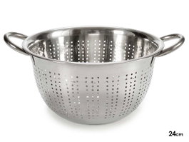 KINVARA Passoire en acier inoxydable 24 cm avec poignées, Plata