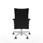 Piqueras Y Crespo Chaise de bureau Albacete, mécanisme synchrone, similicuir noir, base blanche