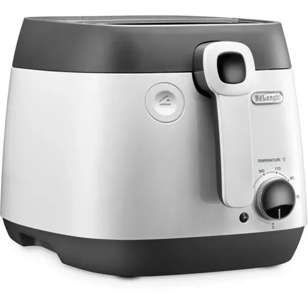 Delonghi FS6035 Friteuse 2.4L, 1700W, Capacité 1.5kg de frites, Thermostat Réglable, Cuve Amovible Antiadhésive, Hublot, Filtre Anti-Odeur, Parois Froides, Gris, 41.5 x 29 x 26 cm