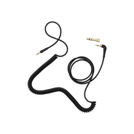 Aiaiai C02 Câble Spirale pour Casque TMA-2, Noir 1.5m (Extensible 3.2m), avec Adaptateur 1/4" vers 1/8"
