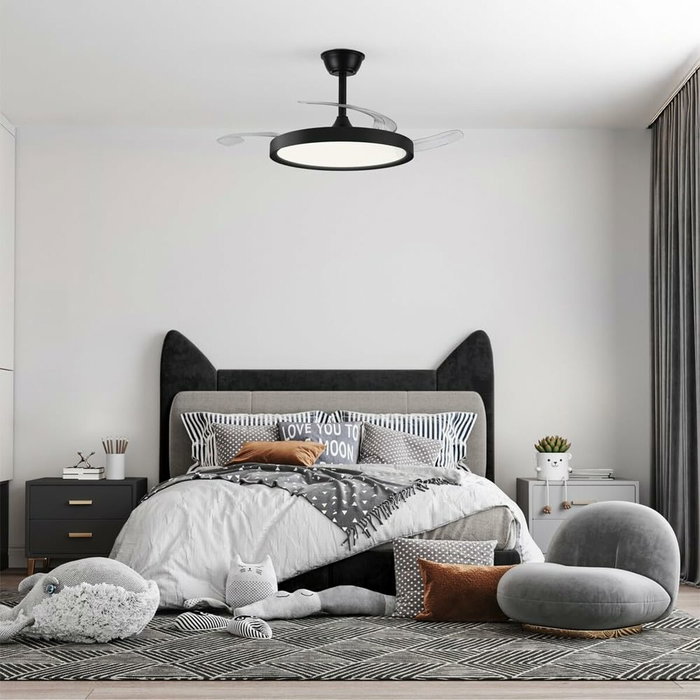 Ventilateur de Plafond avec Lumière CristalRecord Noir 43 W (3000 K) (4000 K)