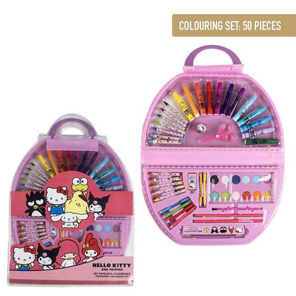 Cerda Set de Papeterie à Colorier Hello Kitty 50 Pièces - 41 x 58 x 3 cm - Âge Minimum 3 Ans - Rose Cerda Set de Papeterie à Colorier Hello Kitty 50 Pièces - 41 x 58 x 3 cm - Âge Minimum 3 Ans - Rose