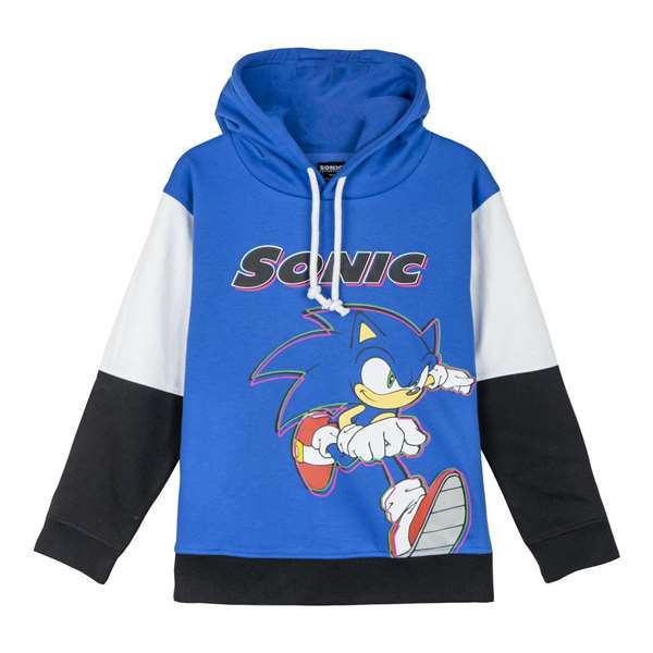 Cerdá Sweat-shirt à capuche en coton brushed Sonic - Taille 12 ans - Bleu Cerdá Sweat-shirt à capuche en coton brushed Sonic - Taille 12 ans - Bleu