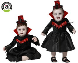 BigBuy Carnival Déguisement Vampiresse Noir avec Mini Chapeau pour Bébé