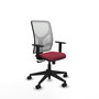 Chaise Motilla Synchro 3 positions tissu Bordeaux Maille Blanc Base pyramidale noire Accoudoir 1D Sans appui-tête Roulettes 65mm nylon