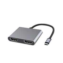 MicroConnect Adaptateur USB-C vers 2 x HDMI, 0,15 m, Gris, MST