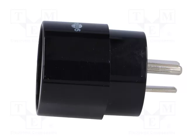 GOOBAY Adaptateur de voyage avec mise à la terre, noir