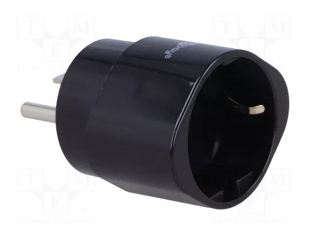 GOOBAY Adaptateur de voyage avec mise à la terre, noir