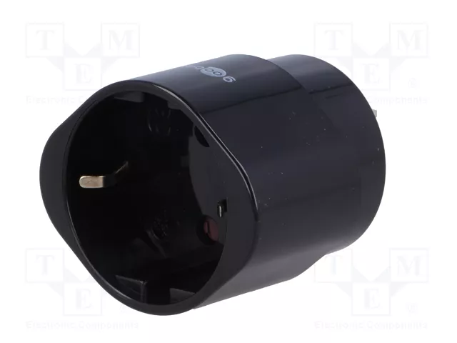 GOOBAY Adaptateur de voyage avec mise à la terre, noir