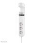 Neomounts DS22-840WH6 VOLT Prise de Bureau avec Pince, 2x USB-C 20W, 1x USB-A 18W, 3 Prises 230V Type F 3680W, Charge Rapide, Cordon 1,4m - Blanc