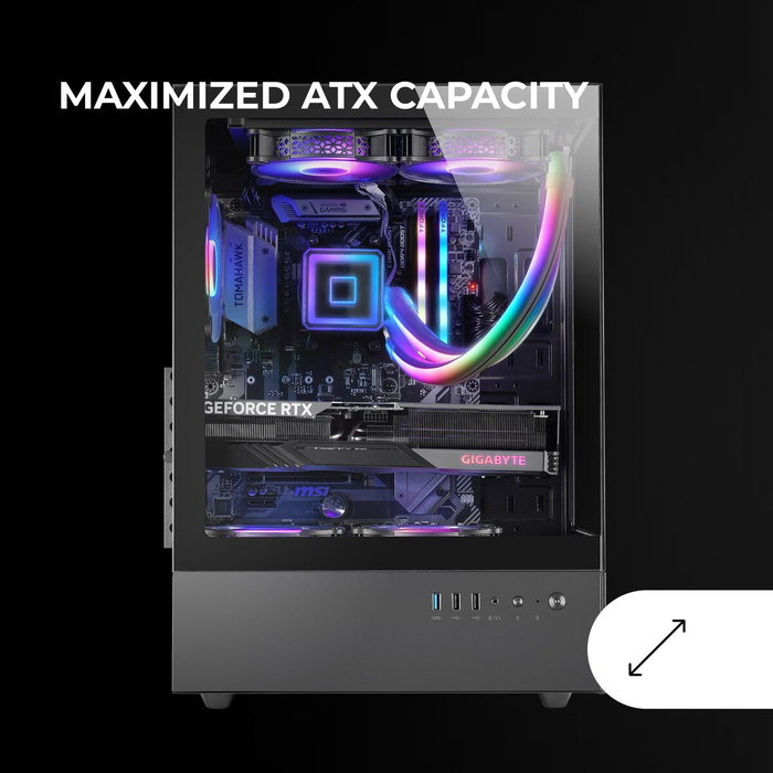 Boîtier ATX semi-tour Mars Gaming MCXO Noir