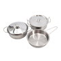 Tachan - Sac à dos transparent avec set de cuisine jouet en acier 11 pièces - Casseroles, poêles, écumoire, gant - À partir de 3 ans