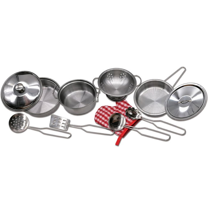 Tachan - Sac à dos transparent avec set de cuisine jouet en acier 11 pièces - Casseroles, poêles, écumoire, gant - À partir de 3 ans Tachan - Sac à dos transparent avec set de cuisine jouet en acier 11 pièces - Casseroles, poêles, écumoire, gant - À partir de 3 ans