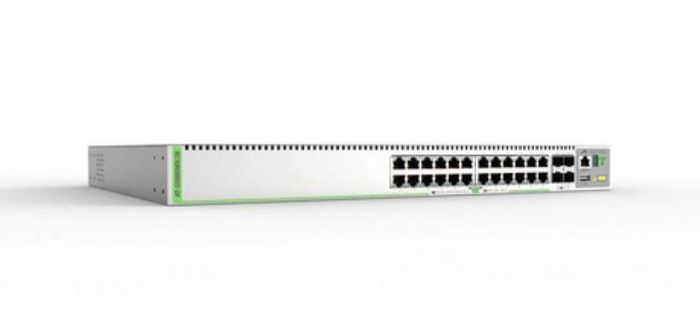 Allied Telesis AT-GS980MX - Commutateur empilable 24 ports Gigabit 10/100/1000T avec 4 ports SFP+ et alimentation fixe, câble d'alimentation UE Allied Telesis AT-GS980MX - Commutateur empilable 24 ports Gigabit 10/100/1000T avec 4 ports SFP+ et alimentation fixe, câble d'alimentation UE