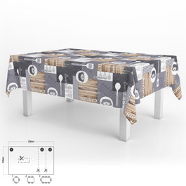ORYX Nappe Rectangulaire 140 x 250 cm Motif Cuisine