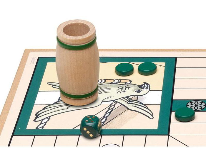 Cayro Jeu de Parcheesi Collection - Plateau en bois 34.5x34.5 cm - Version multilingue (Français, Espagnol, Anglais, etc.)
