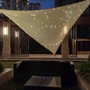 Voile d'ombrage Beige 3 x 3 x 3 m Lumière LED Extérieur Solaire Auvent