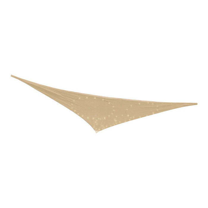 Voile d'ombrage Beige 3 x 3 x 3 m Lumière LED Extérieur Solaire Auvent Voile d'ombrage Beige 3 x 3 x 3 m Lumière LED Extérieur Solaire Auvent