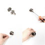 Emuca Lot de 5 condamnations avec rosace ronde pour portes intérieures, diamètre 35mm, Zamak, Nickel satiné