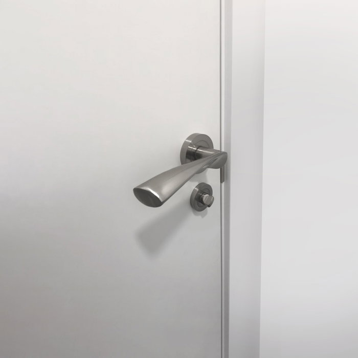 Emuca Lot de 5 condamnations avec rosace ronde pour portes intérieures, diamètre 35mm, Zamak, Nickel satiné