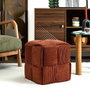 Home Deco Factory Pouf Tressé Scott Terracotta